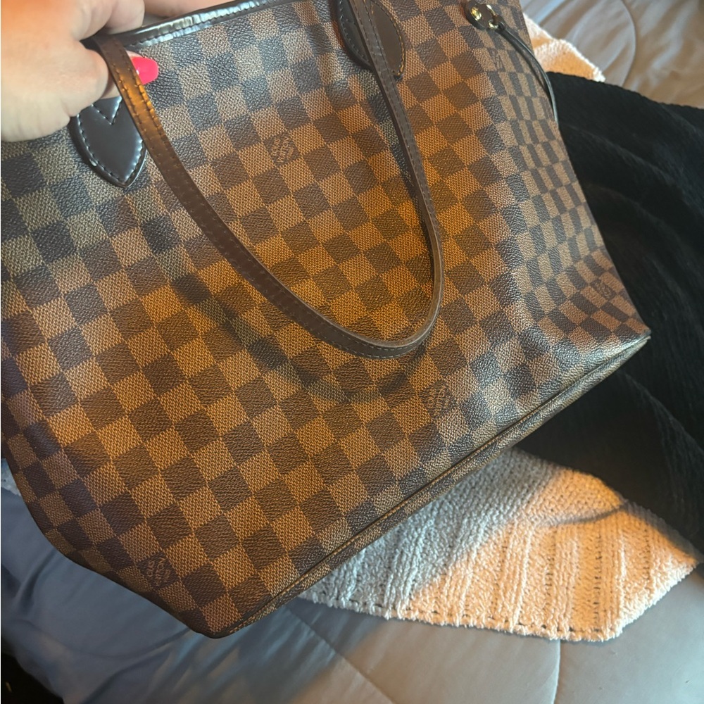 Louis Vuitton neverfull leather satchel